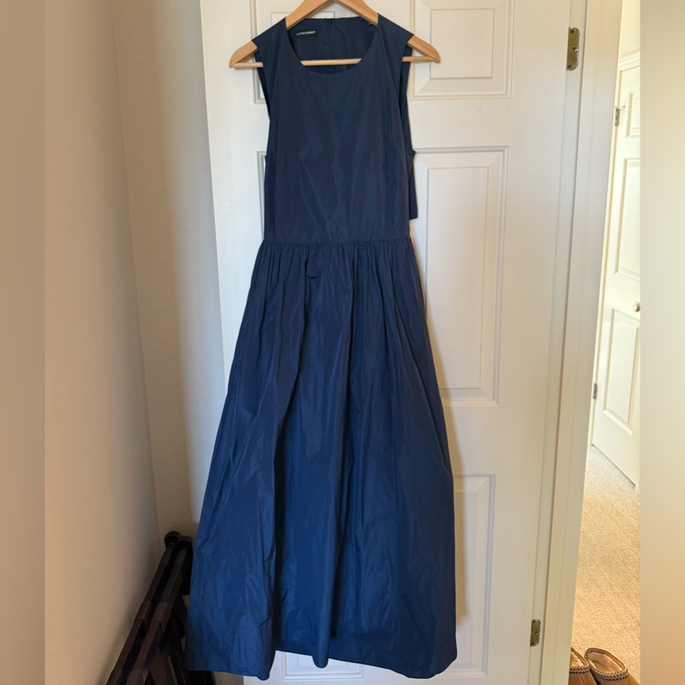Emporio Armani Blue Taffeta Maxi Dress